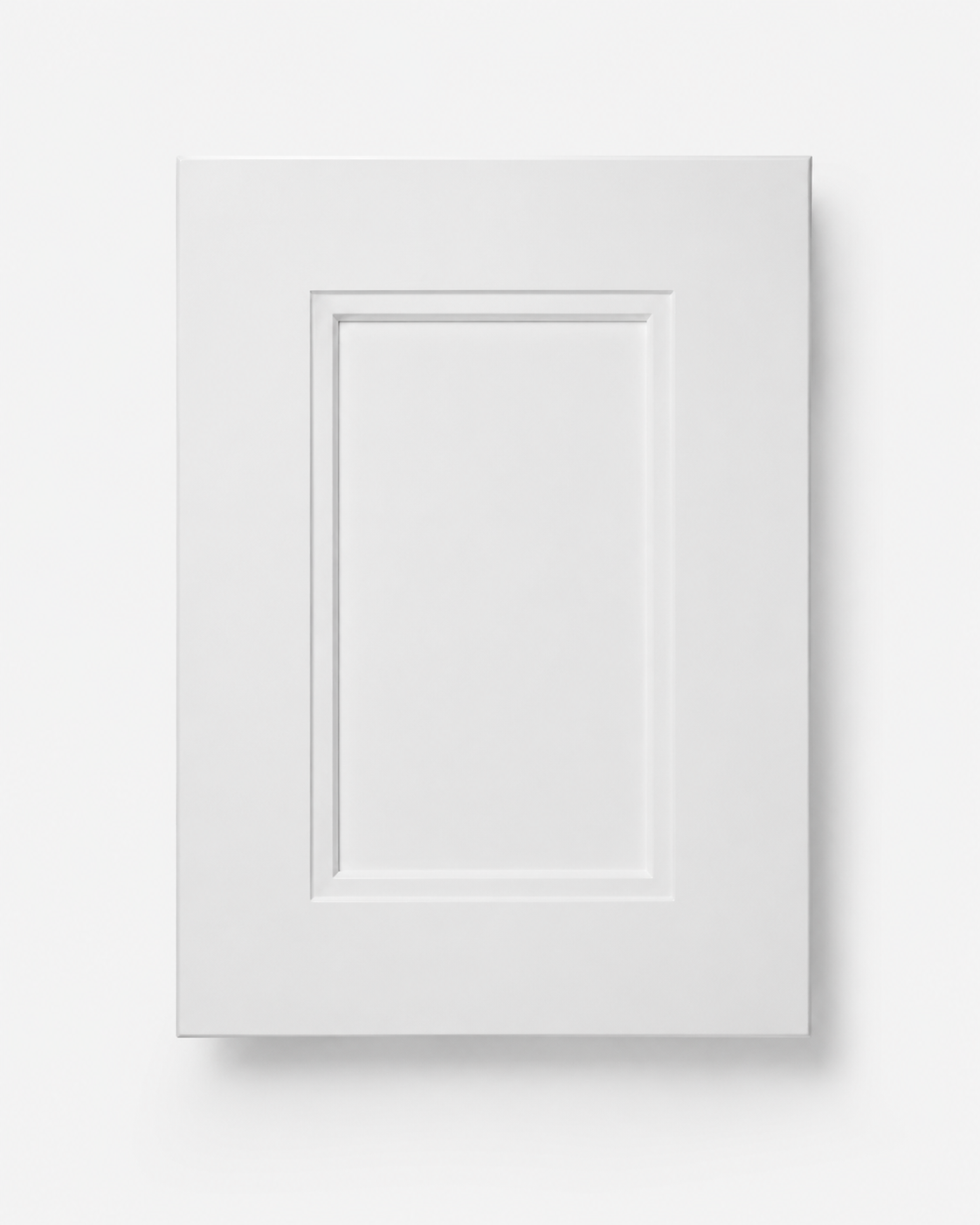 Double White cabinet door — pure bright white with crisp recessed panel detailing