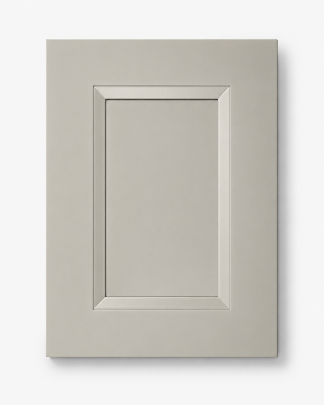 Eternal Platinum cabinet door — soft platinum finish with traditional recessed panel