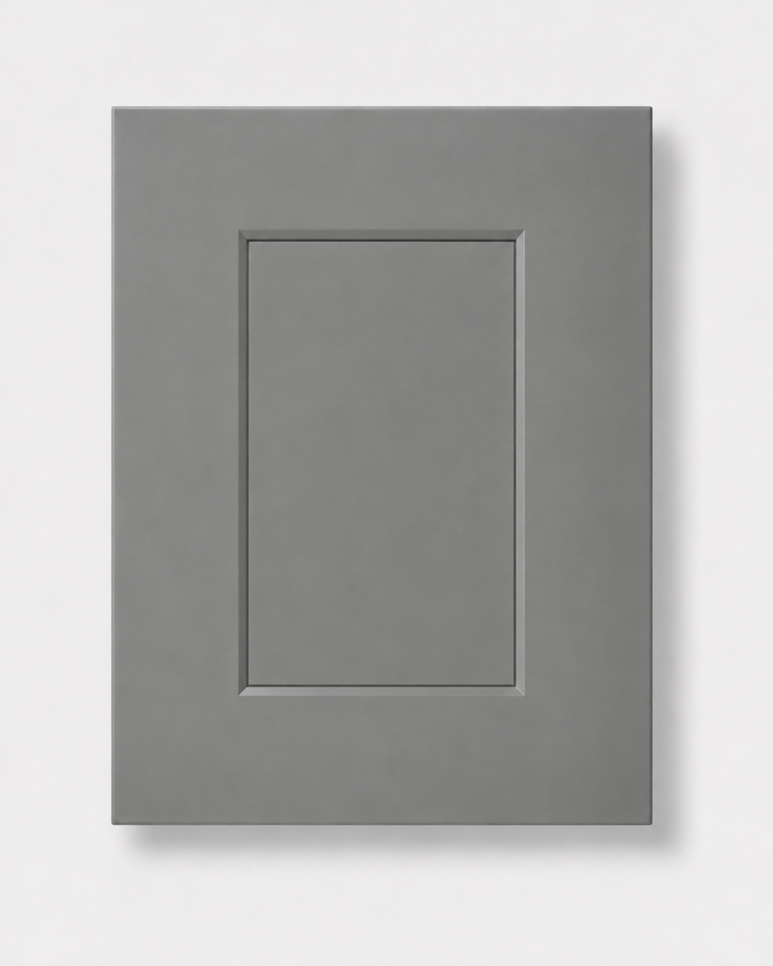 Pearl Gray cabinet door — sophisticated medium gray with shaker-style recessed panel